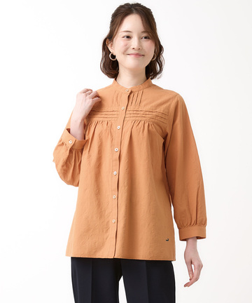 長袖 ピンタック チュニック