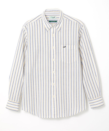 サッカー ストライプ ボタンダウン シャツ 【日本製生地】【接触冷感】