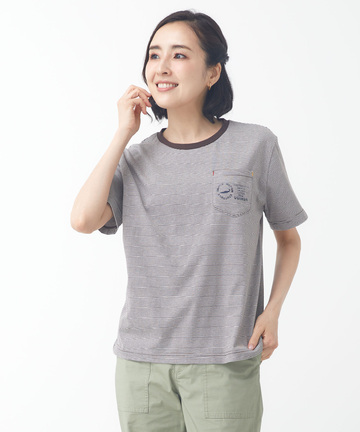 クルーネック プリント Tシャツ【ウガンダオーガニックコットン】