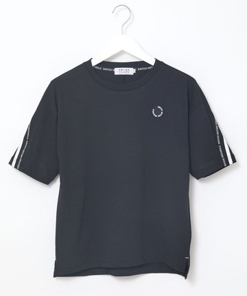 天竺 ロゴテープ 5分袖 Tシャツ【吸汗速乾】