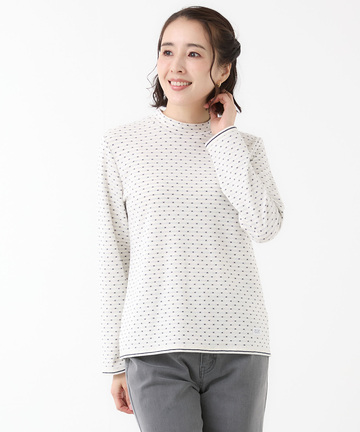 ドット柄 ジャカード カットソー