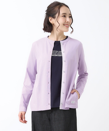 スノーコットン クルーネック カーディガン【接触冷感】