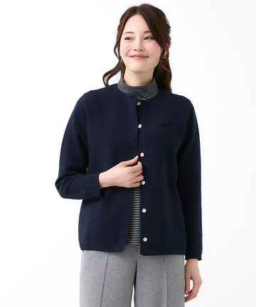 クルーネック ニット カーディガン