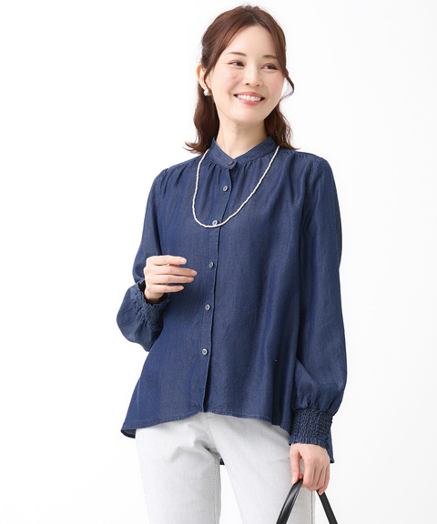 フロントギャザー ブラウス