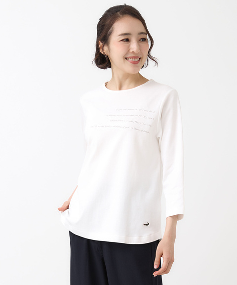 メッセージプリント 七分袖 Tシャツ