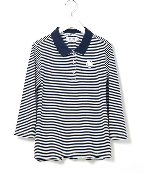 スノーコットン 鹿の子 七分袖 ポロシャツ【接触冷感】