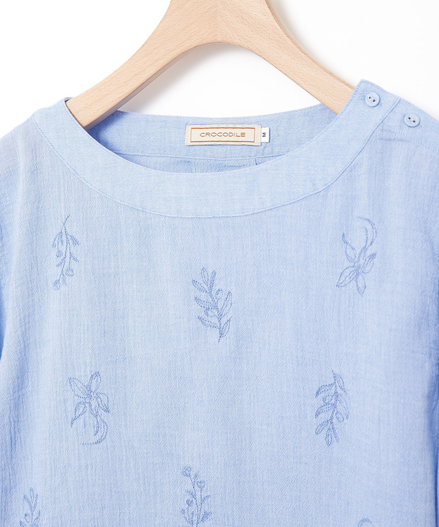 レイヤード風 刺繍 ブラウス