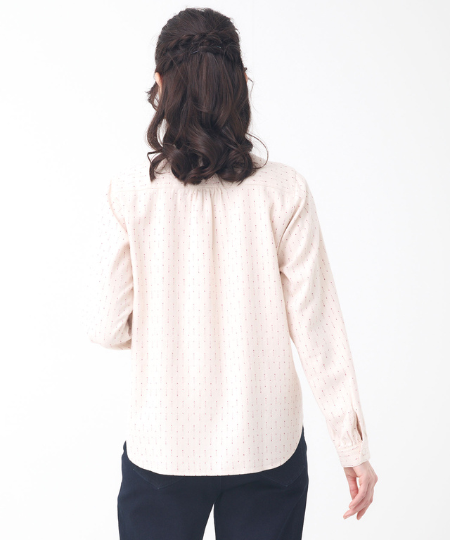 ドットドビー ショールカラー ブラウス