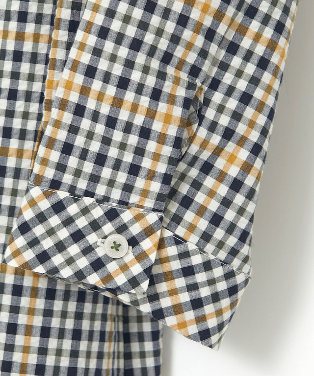 クロコダイルタータン サッカー 七分袖ブラウス