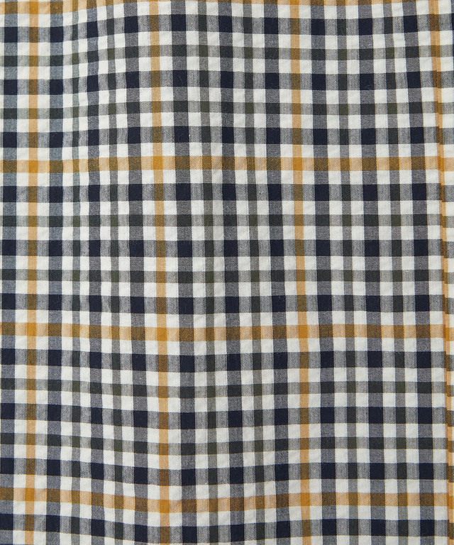 クロコダイルタータン サッカー 七分袖ブラウス