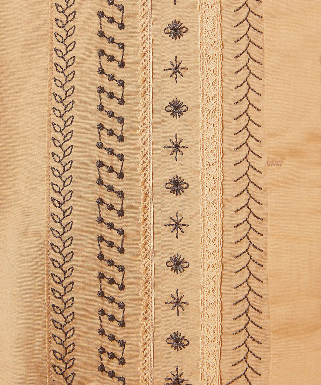 刺繍 バンドカラー ブラウス