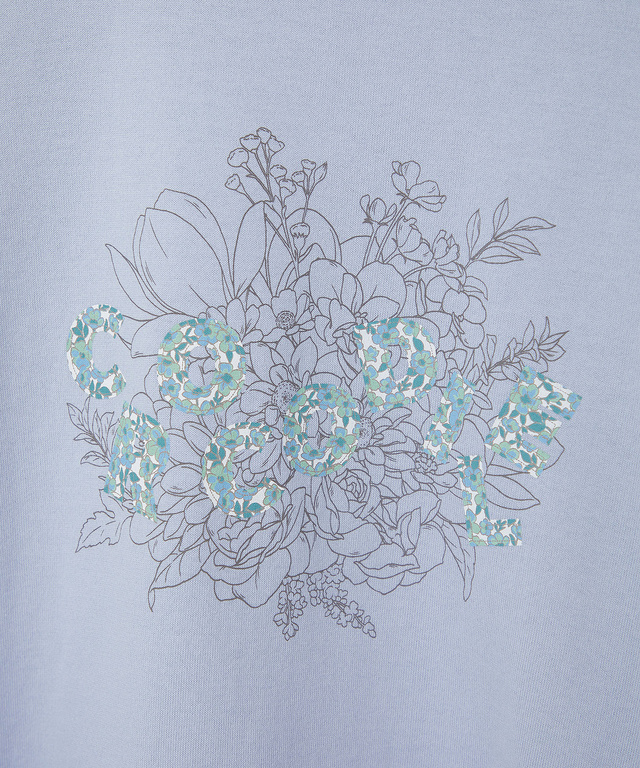 コットン フラワープリント Tシャツ
