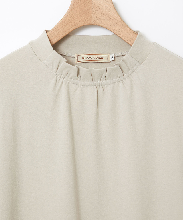 レース裾 ハイネック プルオーバー