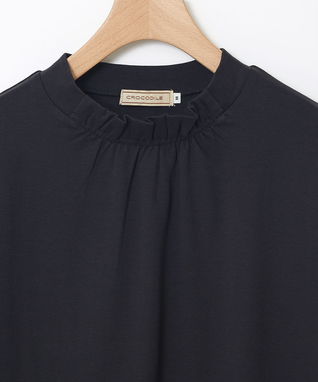 レース裾 ハイネック プルオーバー