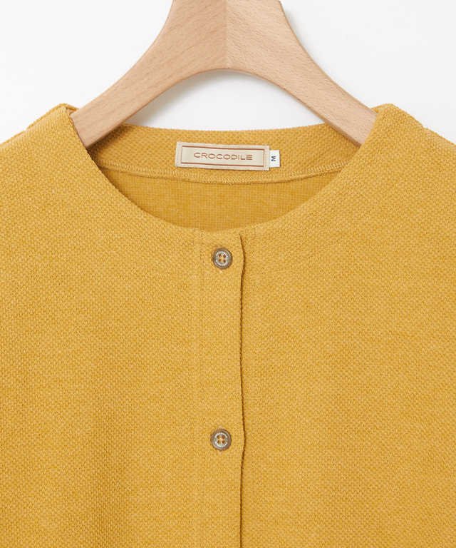 杢調 クルーネック カーディガン