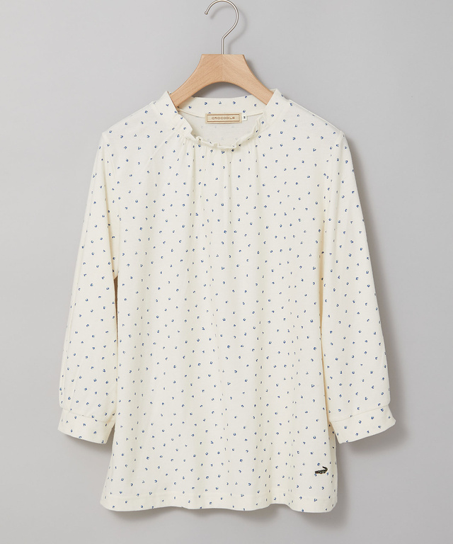 幾何学模様 ギャザー カットソー