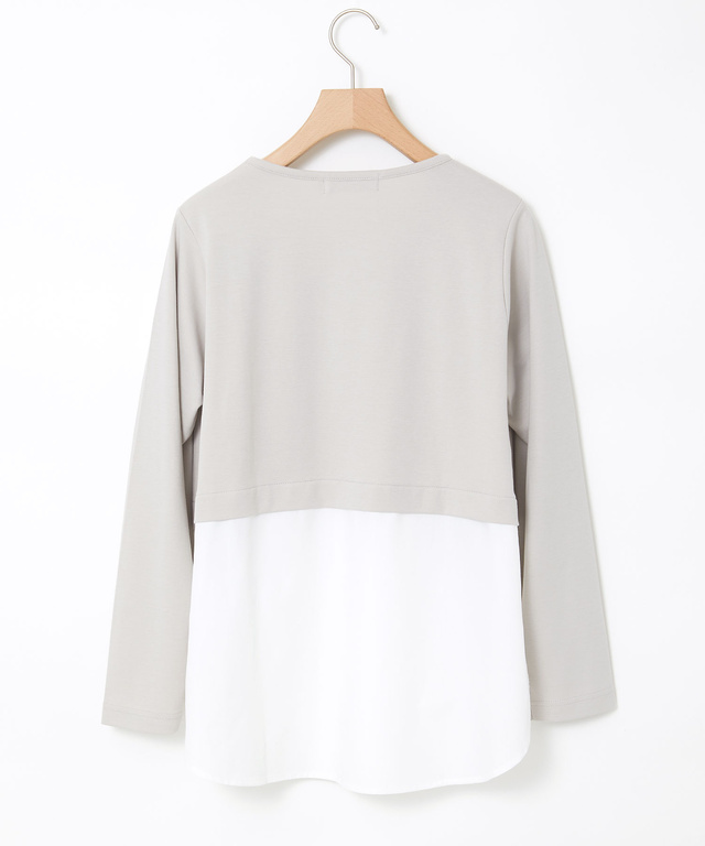 布帛 ドッキング カットソー