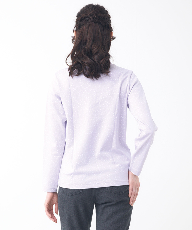 花柄プリント ハイネック プルオーバー