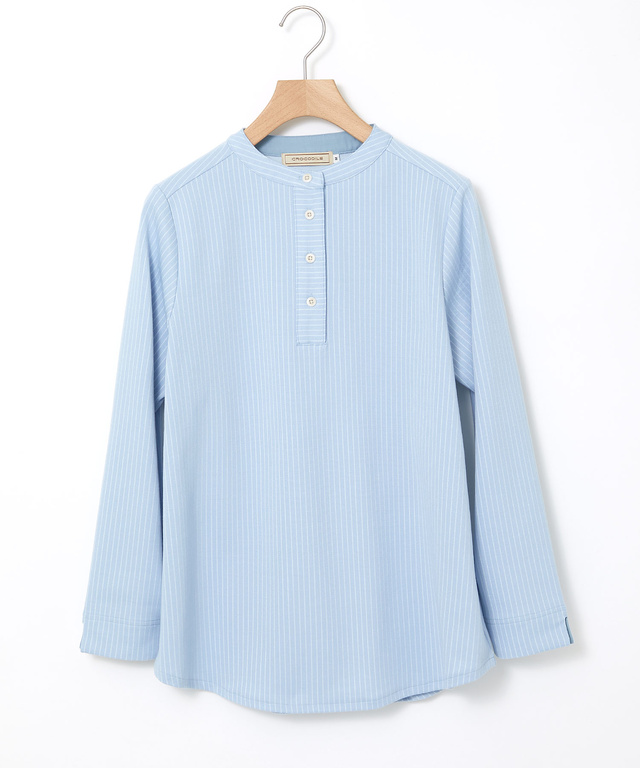 ストライプ ヘンリーネック チュニック