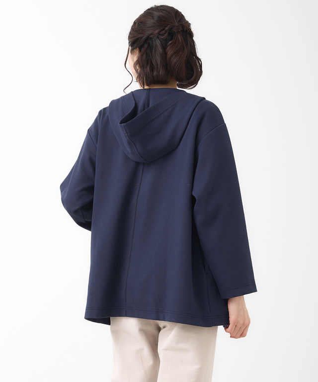 ショールカラー フードパーカー