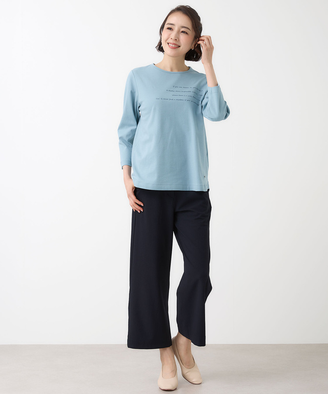 メッセージプリント 七分袖 Tシャツ