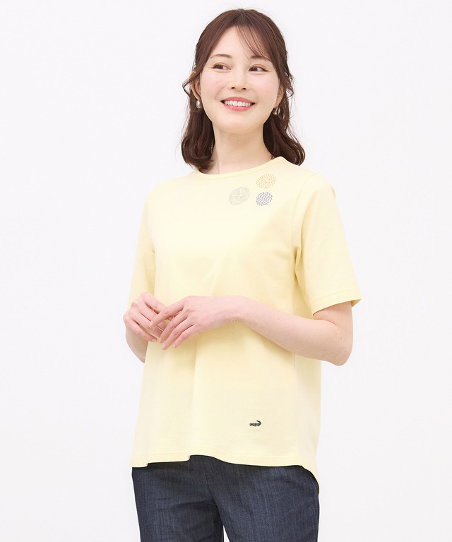 ブローチプリント 半袖 Tシャツ