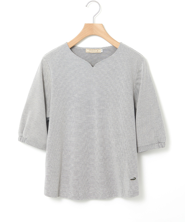 ピンボーダー パフスリーブ カットソー