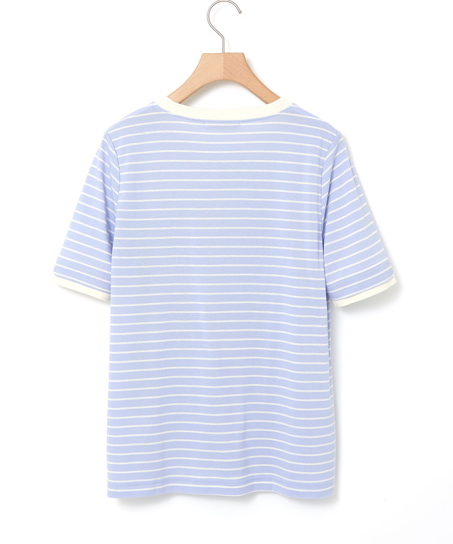スノーコットン 鹿の子ボーダー Tシャツ【接触冷感】