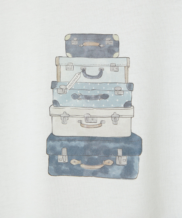 トランク柄プリント 七分袖 Tシャツ