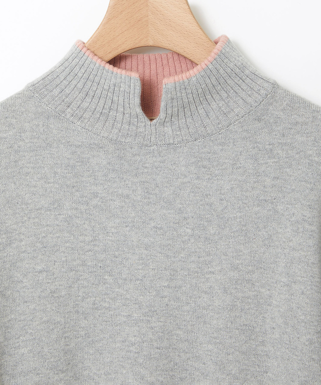 ウールブレンド スリット ニット【手洗いOK】