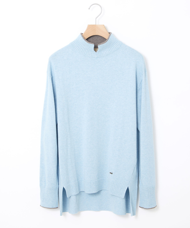 ウールブレンド スリット ニット【手洗いOK】