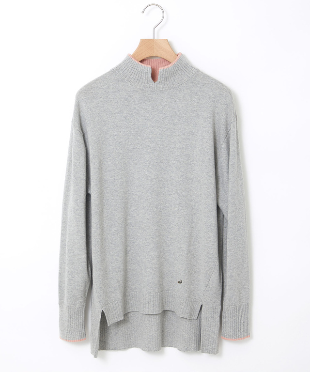 ウールブレンド スリット ニット【手洗いOK】