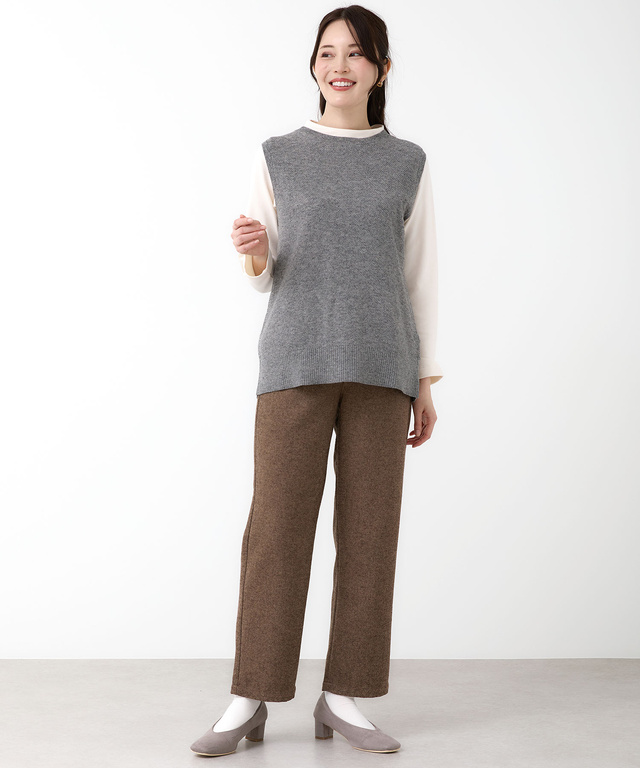 ウールブレンド 2WAY ニットベスト【手洗いOK】