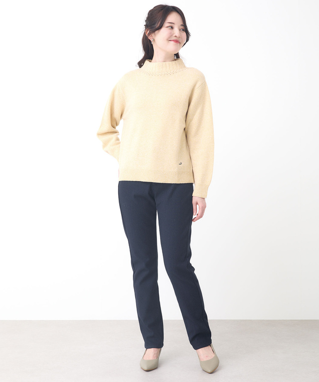 ウール ボトルネック ニット 