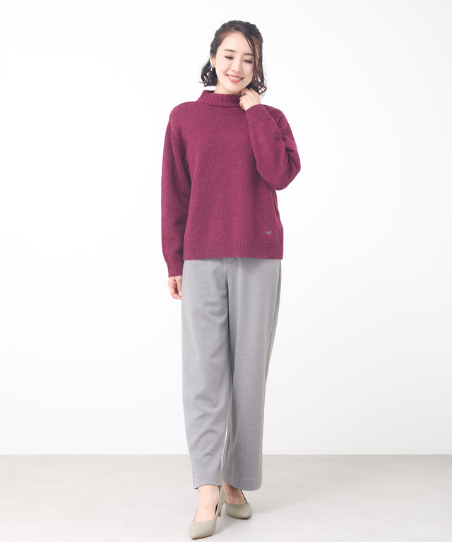 ウール ボトルネック ニット 