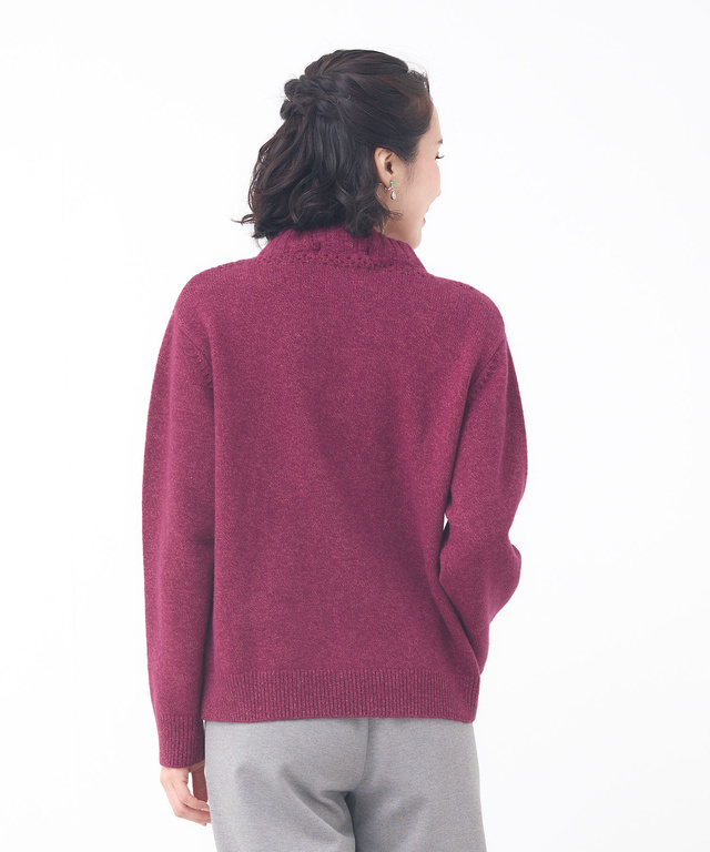 ウール ボトルネック ニット 