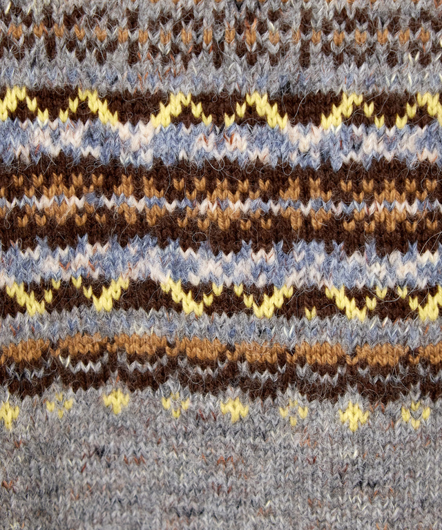 ウールブレンド フェアアイル柄 ニットカーディガン 【手洗いOK】