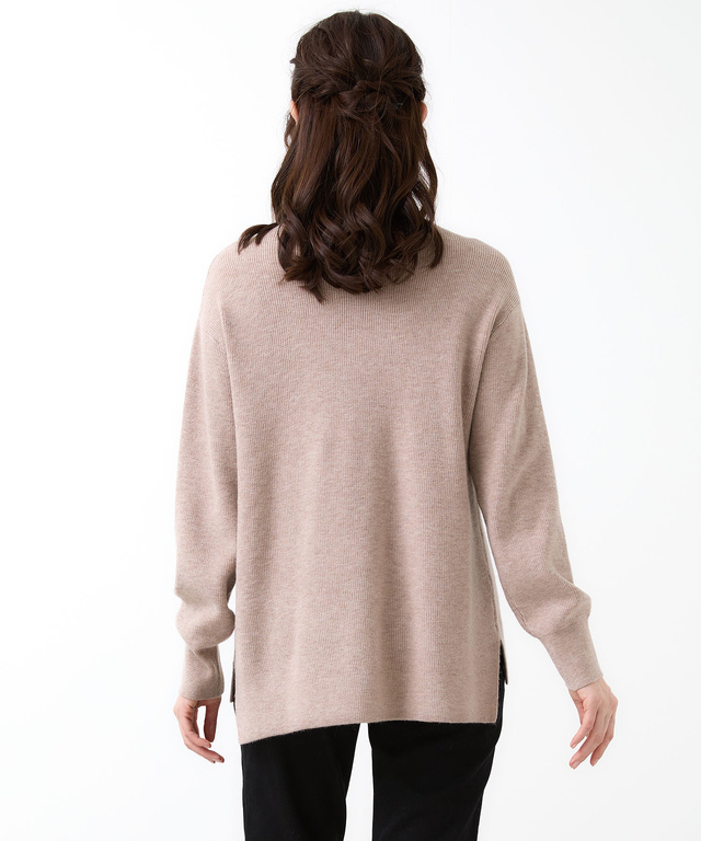 ウールブレンド ボトルネック ニット【手洗いOK】