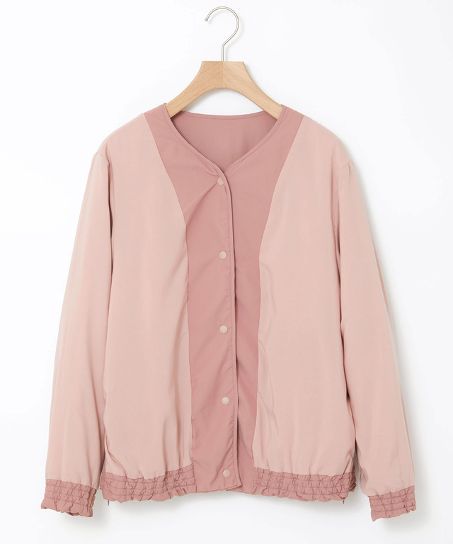 ノーカラー 中綿 ジャケット