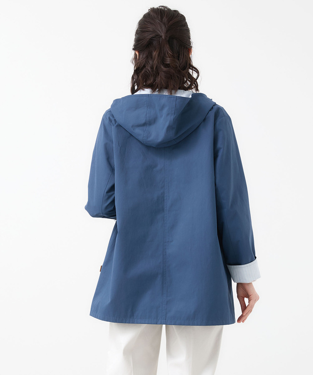 ストライプ バイカラー コート