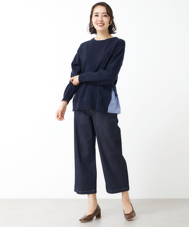デニム ワイド パンツ【接触冷感】