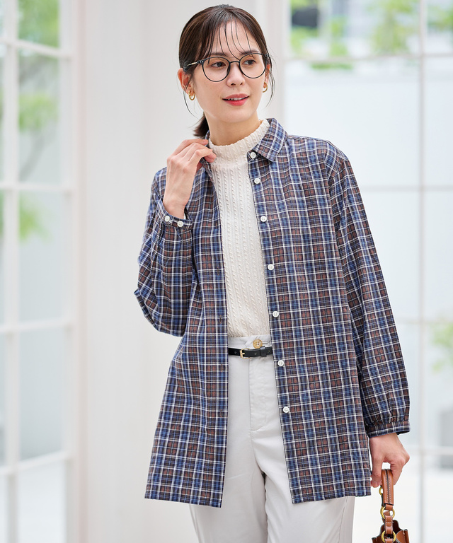 ドビー チェック柄 チュニック