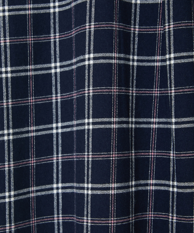 微起毛 チェック柄 チュニック【オンラインショップ限定】