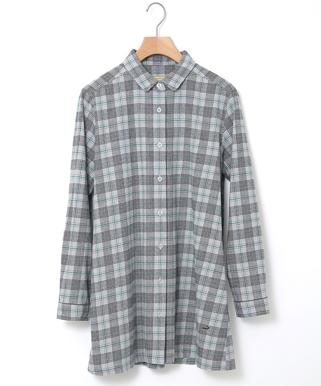 微起毛 チェック柄 チュニック【オンラインショップ限定】