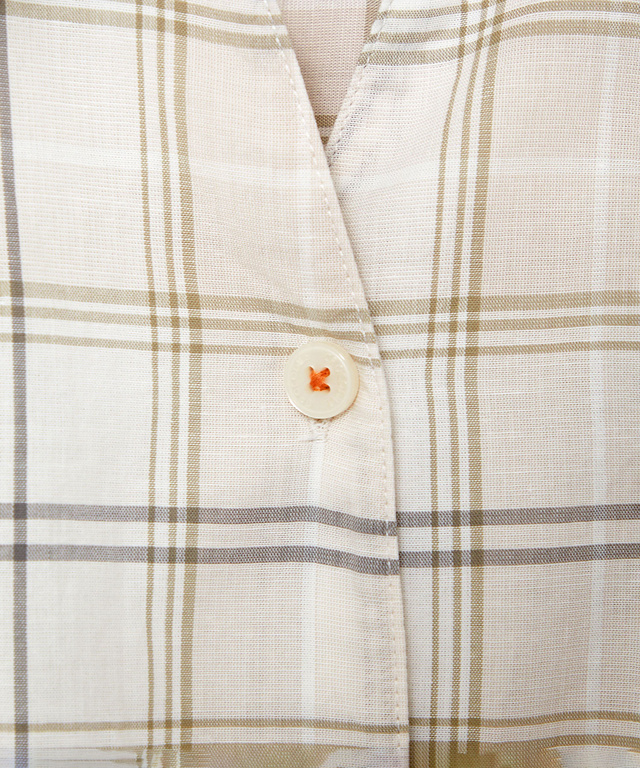 リネンブレンド スキッパー チュニック