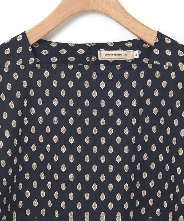 プロヴァンス柄 スクエアネック チュニック【オンラインショップ・一部店舗限定】