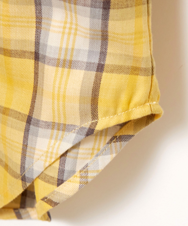 シャーリング 2WAY チェックブラウス