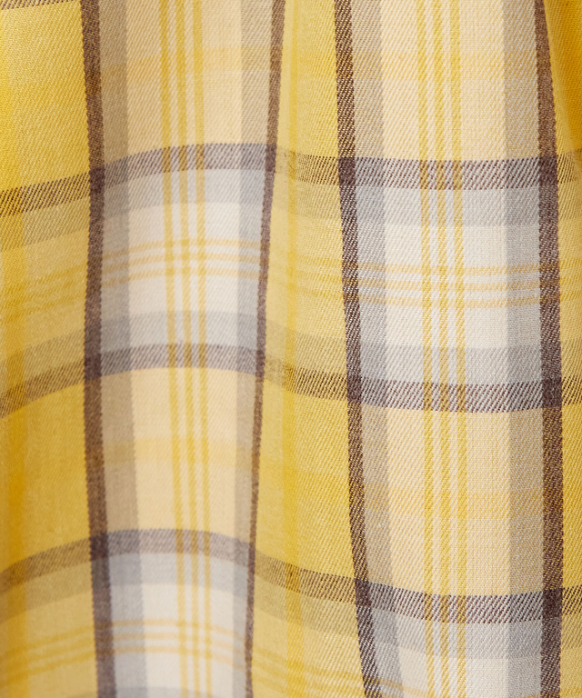 シャーリング 2WAY チェックブラウス