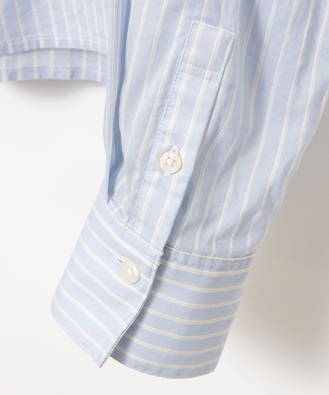 ショート丈 ストライプ柄 ブラウス