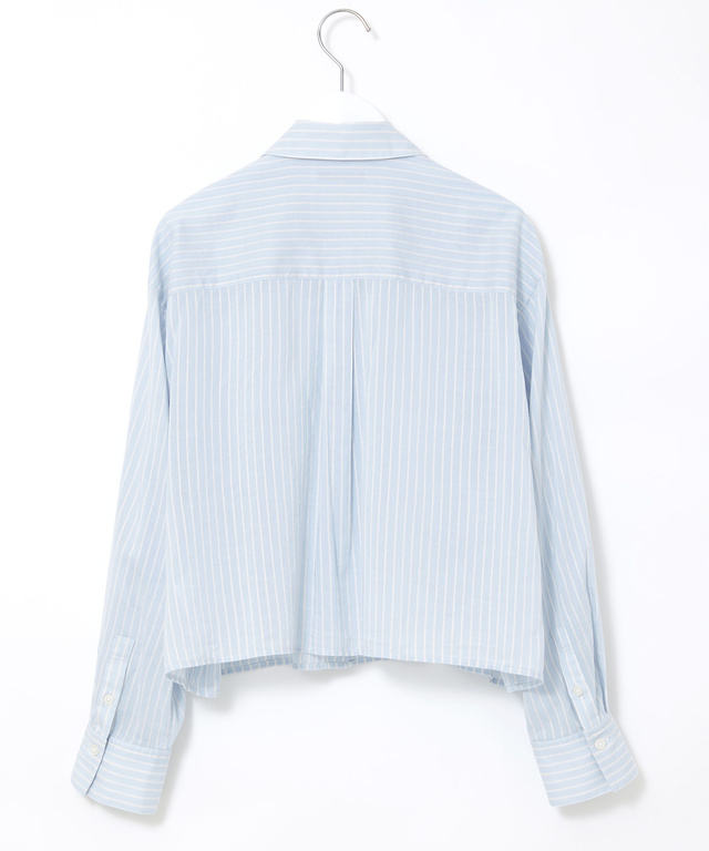 ショート丈 ストライプ柄 ブラウス